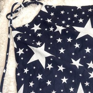 Show Me Your MuMu Navy Star Backless Dress